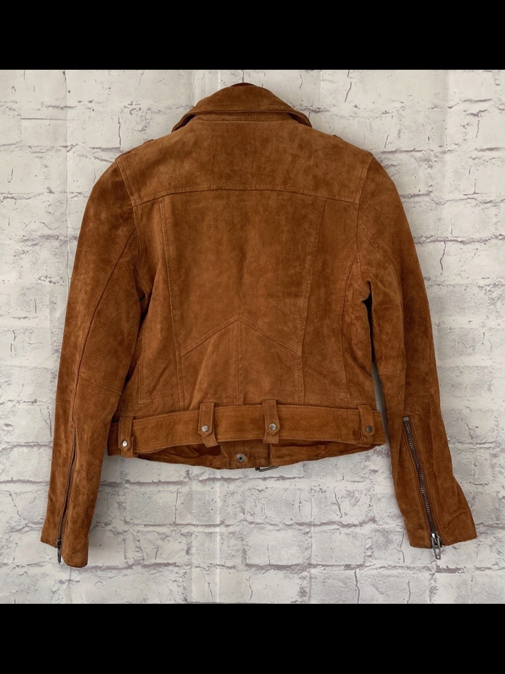 Blank NYC Suede Moto Jacket - Rust Orange. BLANKNYC Denim Morning Suede - Picture 3 of 15